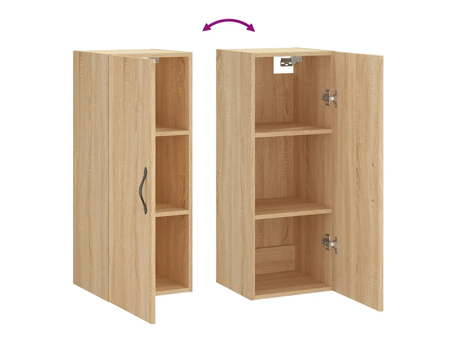 Armario de pared de roble Sonoma 34,5x34x90 cm madera de ingeniería