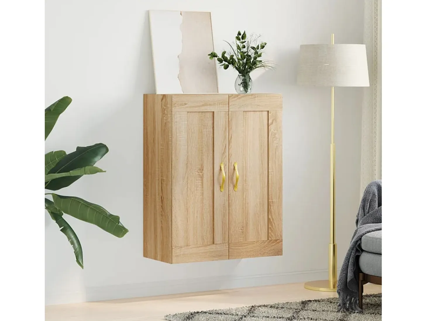 Armario de pared de roble Sonoma 69,5x34x90 cm madera de ingeniería