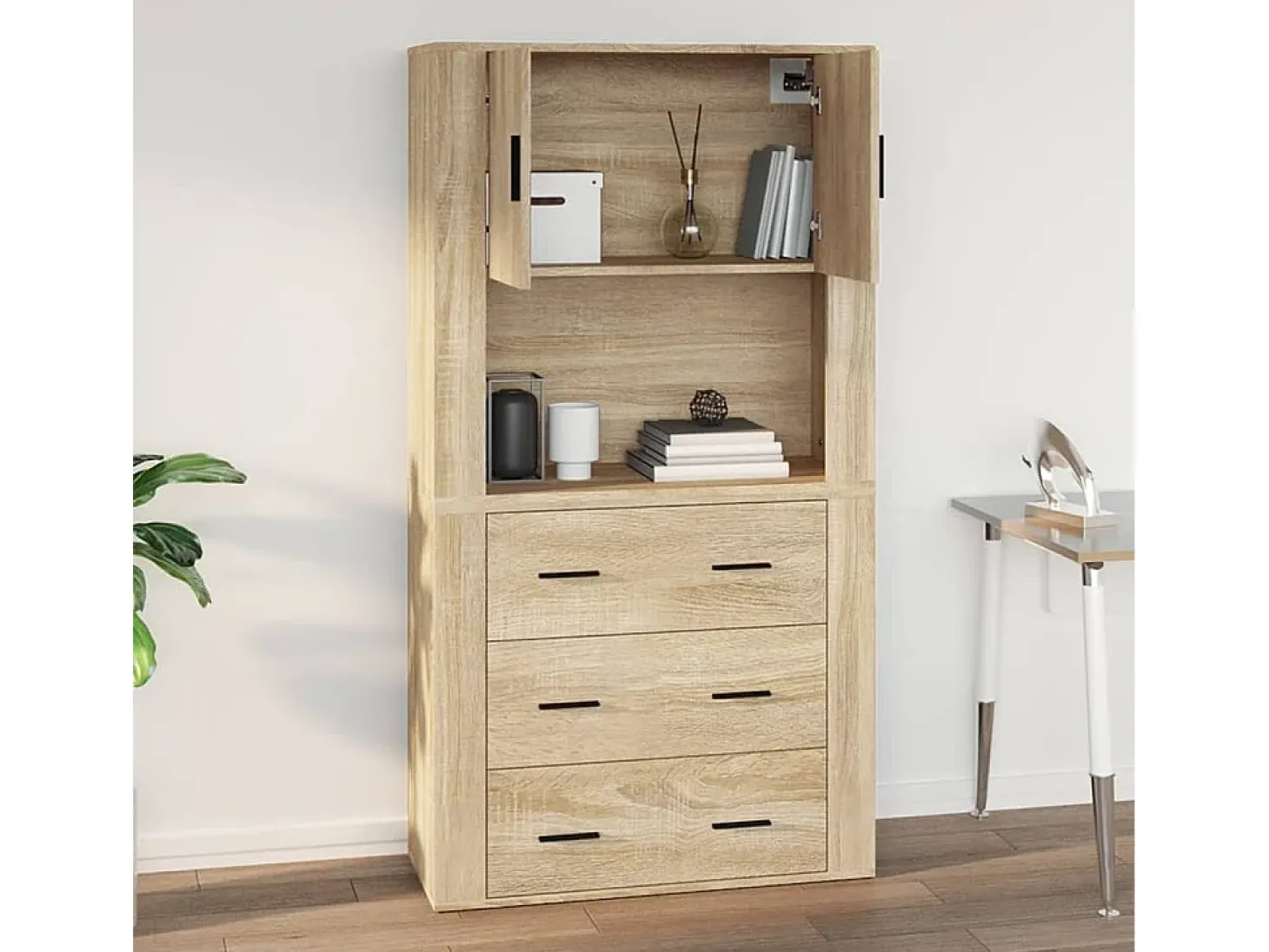 Armario de pared madera contrachapada roble sonoma 80x33x80 cm