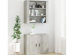 Armario de pared madera contrachapada gris hormigón 80x33x80 cm
