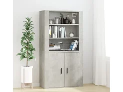 Armario de pared madera contrachapada gris hormigón 80x33x80 cm