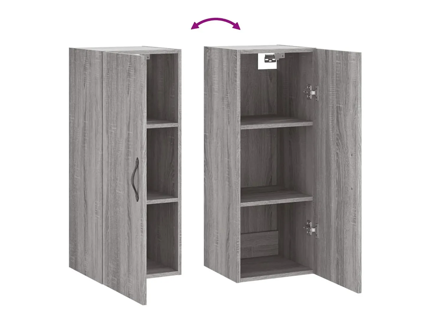Armario de pared madera de ingeniería gris Sonoma 34,5x34x90 cm