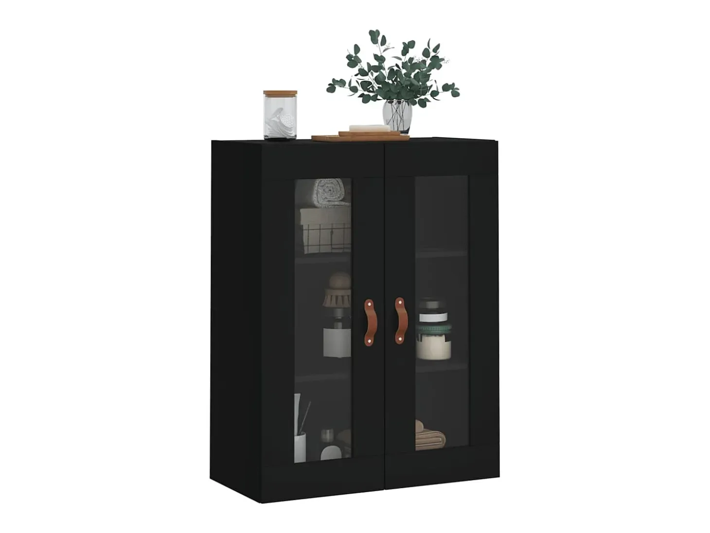 Armario de pared negro 69,5x34x90 cm
