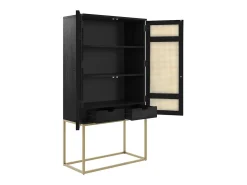 Armario madera negra y caña 2 puertas - Shellona