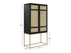 Armario madera negra y caña 2 puertas - Shellona
