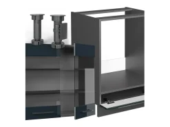 Armarios de cocina azul oscuro alto brillo/antracita 190x46x81.6 fame-line