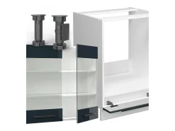 Armarios de cocina azul oscuro alto brillo/blanco 190x60x81.6 fame-line