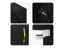 Armarios de pared 2 piezas Roble Negro 69,5 x 34 x 90 cm