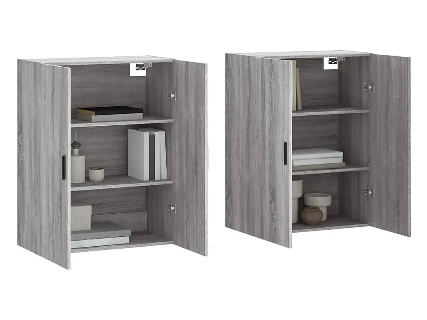 Armarios de pared 2 piezas gris sonoma 69,5x34x90 cm