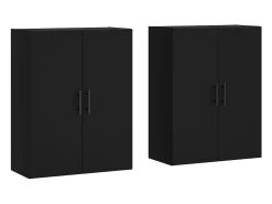 Armarios de pared 2 piezas negro 69,5x34x90 cm