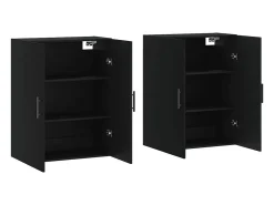 Armarios de pared 2 piezas negro 69,5x34x90 cm