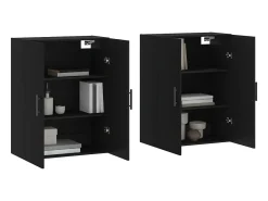 Armarios de pared 2 piezas negro 69,5x34x90 cm
