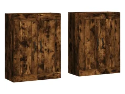 Armarios de pared 2 uds madera de ingeniería roble ahumado