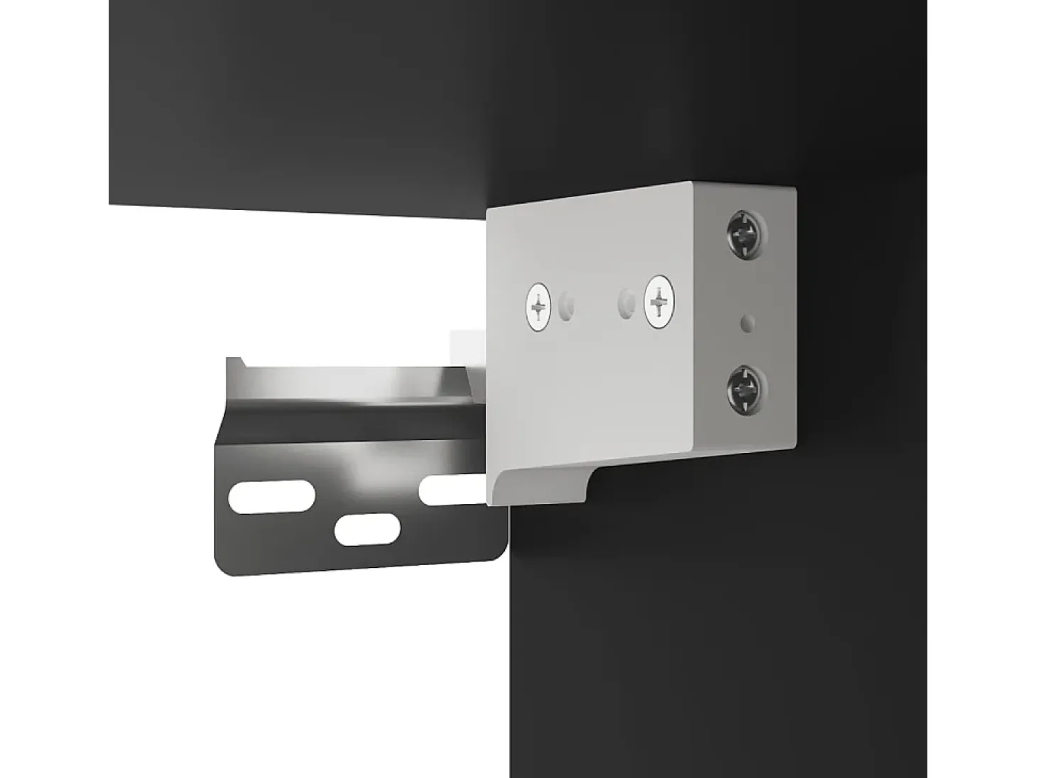 Armarios de pared de 2 piezas, color negro, madera de ingeniería