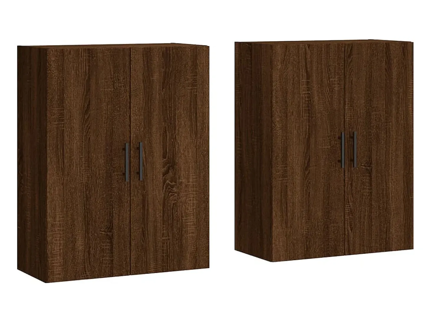 Armarios de pared de 2 piezas, roble marrón, 69,5x34x90 cm