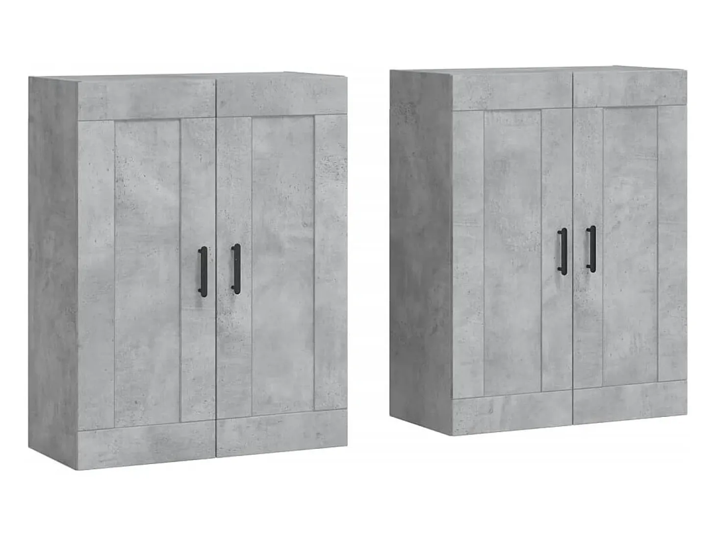 Armarios de pared de 2 piezas, gris hormigón, madera de ingeniería