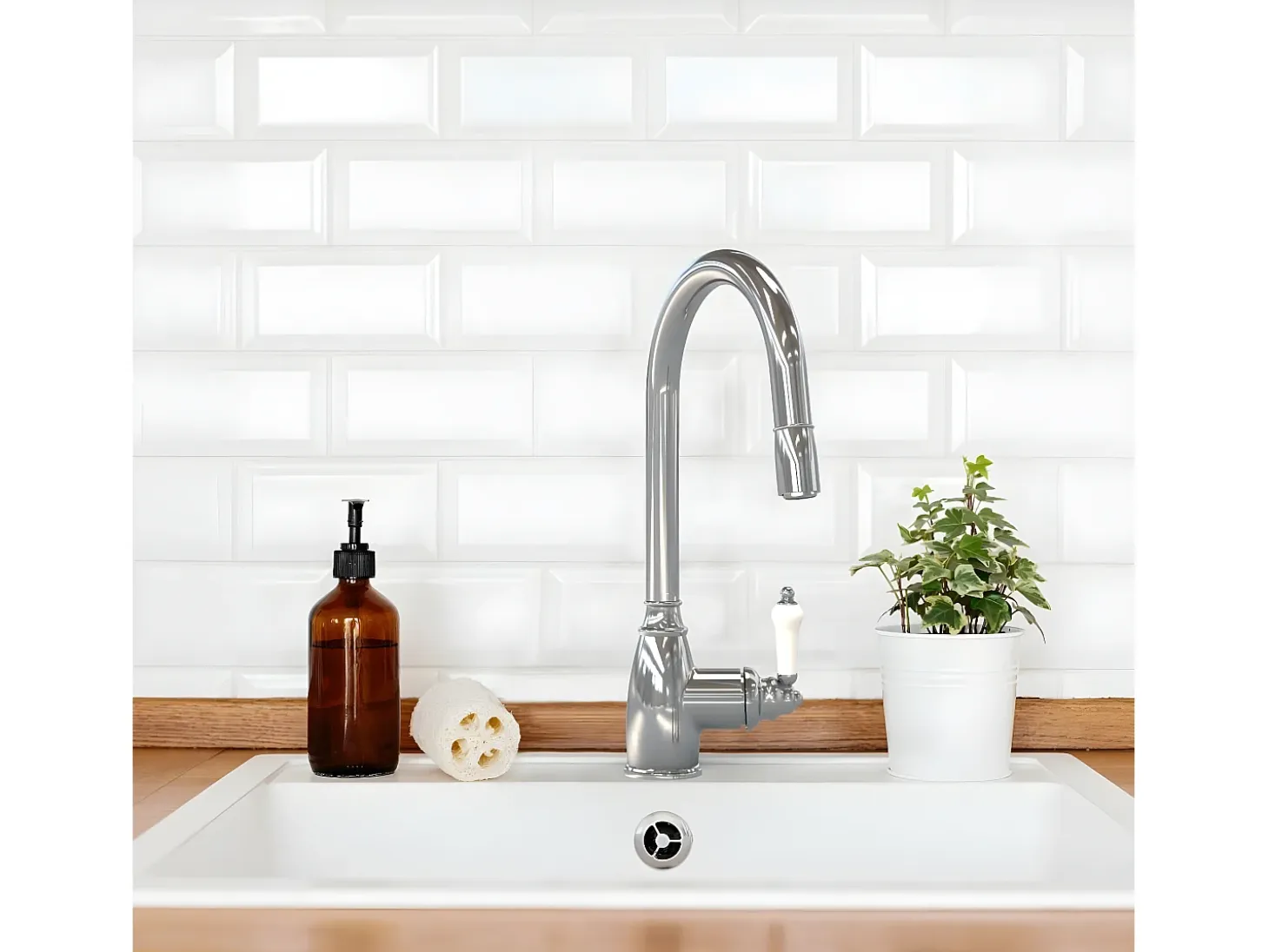 Ascott Mezclador para fregadero con ducha extraíble cromado Essebagno
