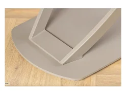 ATONIA – Oval extensible 130 a 190 cm – Superficie de cerámica efecto mármol beige – Patas de metal – Estilo moderno