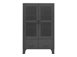 Baúl de almacenaje industrial metal antracita 70x40x115 cm ES217519