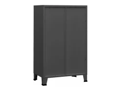 Baúl de almacenaje industrial metal antracita 70x40x115 cm ES217519