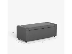 Banco con almacenamiento de tela para dormitorio y recibidor Merak - Gris
