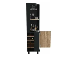 Bar Esquinero Kaia, con 1 Puerta y Botellero , 179.83 cm X 44.95 cm X 44.95 cm , Multicolor