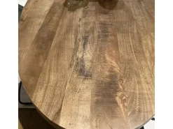 BARI-Mesa de comedor redonda 6 personas, D150 cm madera