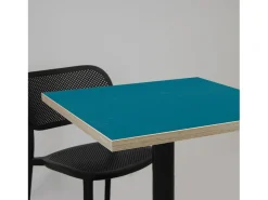 Barra alta 60 x 60 cm - modelo Roma azul con bordes de madera