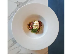 Barra alta redonda Ø 60 cm Rome bistro mármol blanco