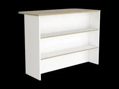 Barra de Cocina Fendi en melamina con tres estantes , 90 X 120 X 60 cm , Blanco / Miel