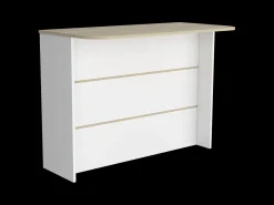 Barra de Cocina Fendi en melamina con tres estantes , 90 X 120 X 60 cm , Blanco / Miel
