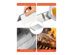 Barras de Cubrequemadores y Difusor SucceBuy de Calor para Barbacoa 7PCs, Deflector de Grasa para Quemador 44,6 cm, para Barbacoas Weber Genesis Serie 300