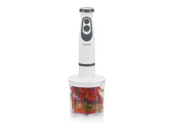 Batidora de mano, batidor, picadora, vaso medidor, 600 W, velocidad variable + turbo - Blanca