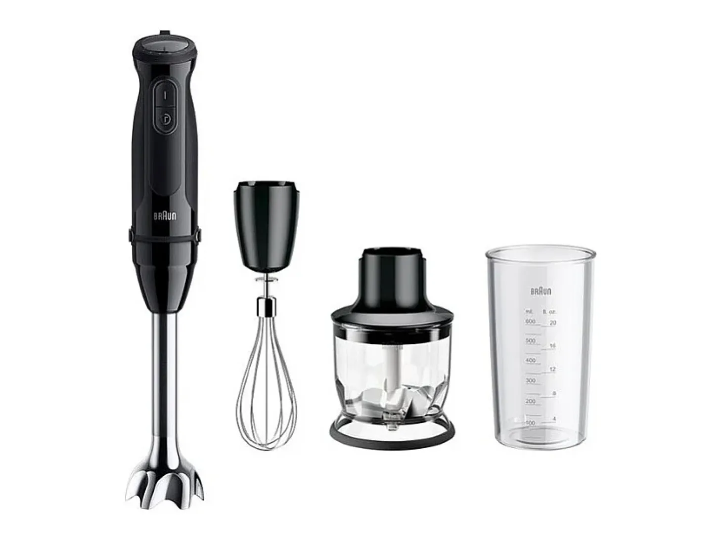 Batidora de mano Braun MQ50202MBK 1000W 21 velocidades + accesorios negro