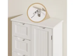 Bealife Meuble - Armario de Cocina con 4 Cajones, 1 Puerta de Armario y Estante Ajustable para Cubiertos