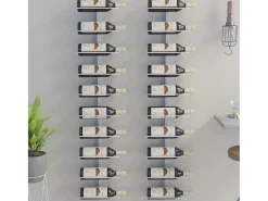 Belfield Botellero de pared para 10 botellas 2 unidades metal blanco