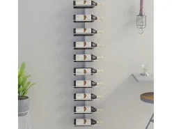 Belfield Botellero de pared para 10 botellas de metal blanco