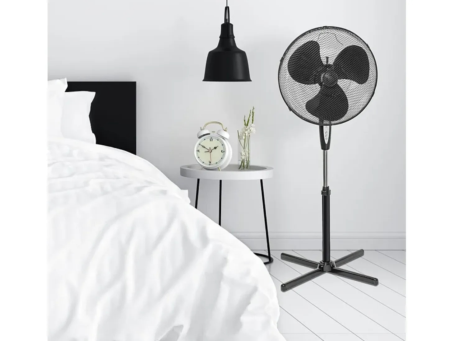 Betron Ventilador de pie con mando a distancia 45cm 45W negro ASV45ZR