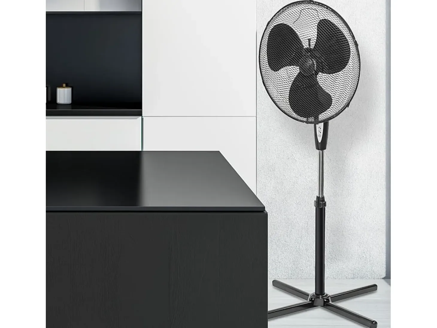 Betron Ventilador de pie con mando a distancia 45cm 45W negro ASV45ZR