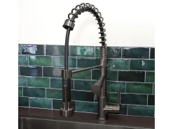 Big Pro Mezclador de fregadero con rociador móvil gris metalizado Essebagno