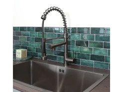 Big Pro Mezclador de fregadero con rociador móvil gris metalizado Essebagno
