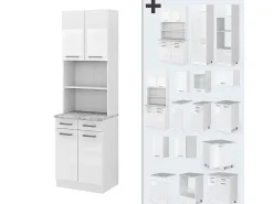 Bloque de cocina blanco alto brillo 60x60x81.6 r-line