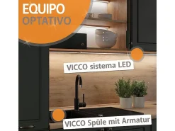 Bloque de cocina blanco brillo/antracita 180x46x81.6 r-line
