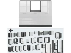 Bloque de cocina blanco brillo/antracita 180x46x81.6 r-line
