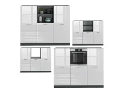 Bloque de cocina blanco brillo/antracita 180x46x81.6 r-line