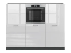 Bloque de cocina blanco brillo/antracita 180x46x81.6 r-line