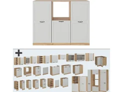 Bloque de cocina casa de campo blanca/roble dorado 180x46x81.6 r-line
