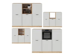 Bloque de cocina casa de campo blanca/roble dorado 180x46x81.6 r-line