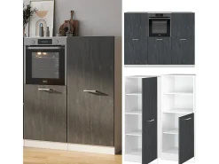 Bloque de cocina hormigón negro/blanco 180x46x81.6 r-line