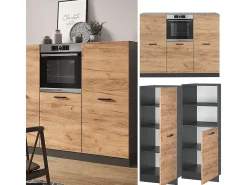 Bloque de cocina oro power roble/antracita 180x46x81.6 r-line